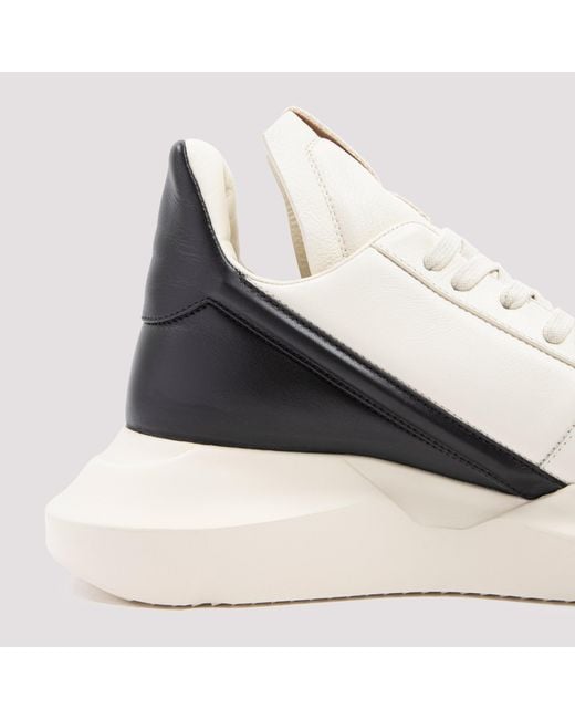 Rick Owens White Geth Runner Low-Top Sneakers for men