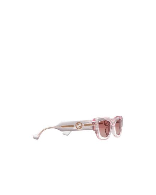 Gucci Pink Eyewear Rectangular Frame Sunglasses