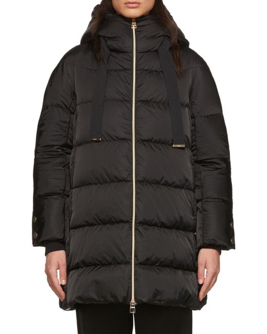 Herno Black Zip-Up Drawstring Hooded Jacket