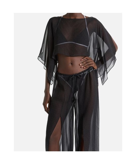 Balmain Gray Monogram Beach Top