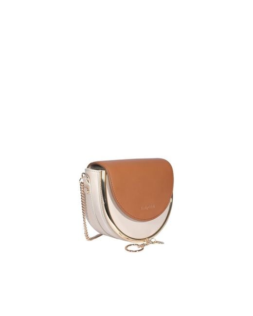 See By Chloé White Logo Chain Shoulder Bag