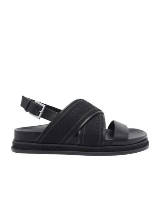 Jimmy Choo Black Joa Buckled Sandals