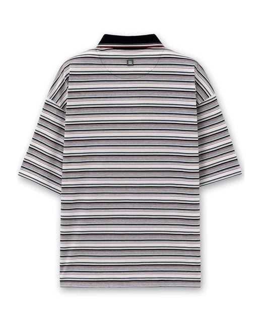 Wooyoungmi Blue Striped Short-Sleeved Polo Shirt for men