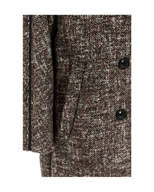 Max Mara Brown Teatino Double-Breasted Wool Long Coat