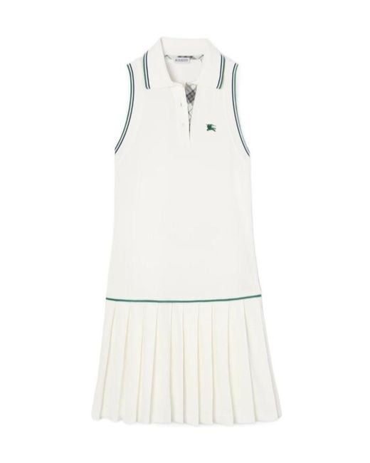 Burberry White Cotton Tennis Dress