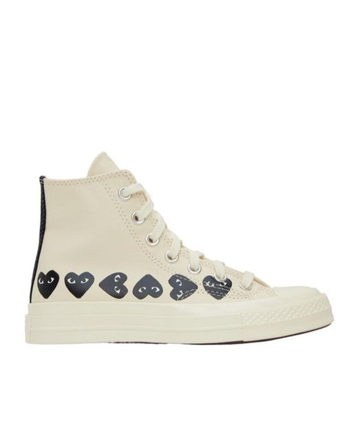 COMME DES GARÇONS PLAY Natural Converse X Comme Des Garçons Play Lace High-Top Skate Shoes for men