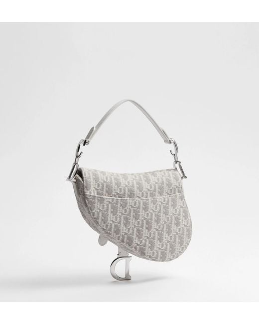 Dior White Small Saddle Bag With Strap