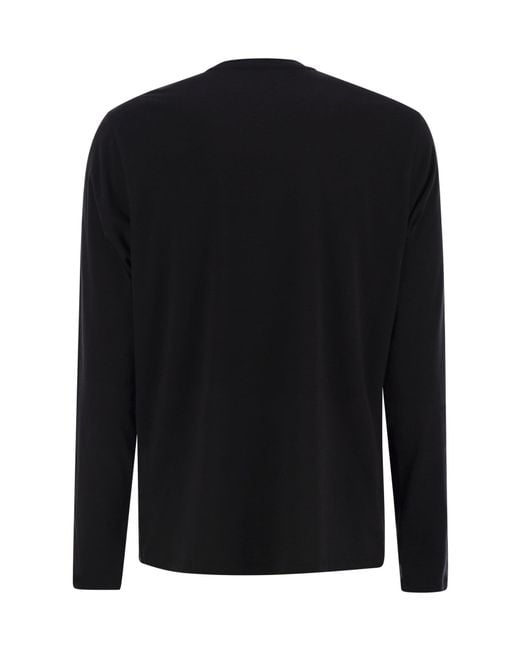 Majestic Filatures Black Majestic Slim Fit Crew Neck T-Shirt for men