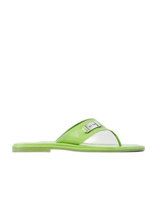 By Far Green Logo Sandals
