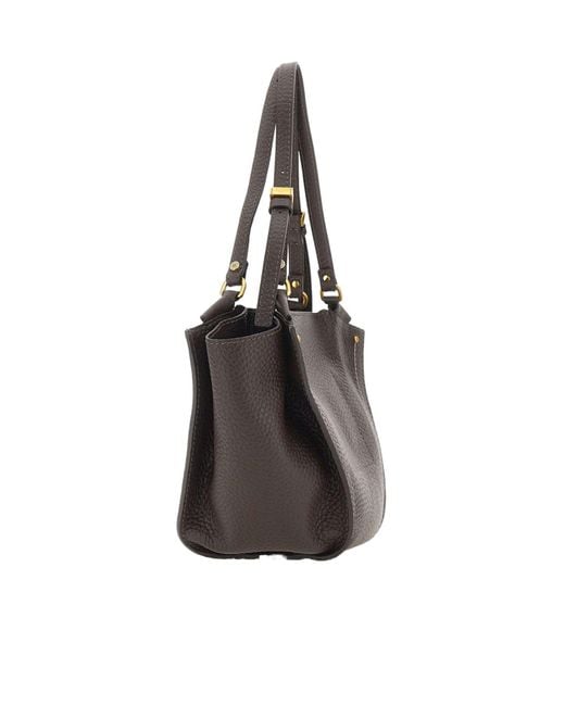 Gianni Chiarini Gray Bloom Stitch Detail Shoulder Bag