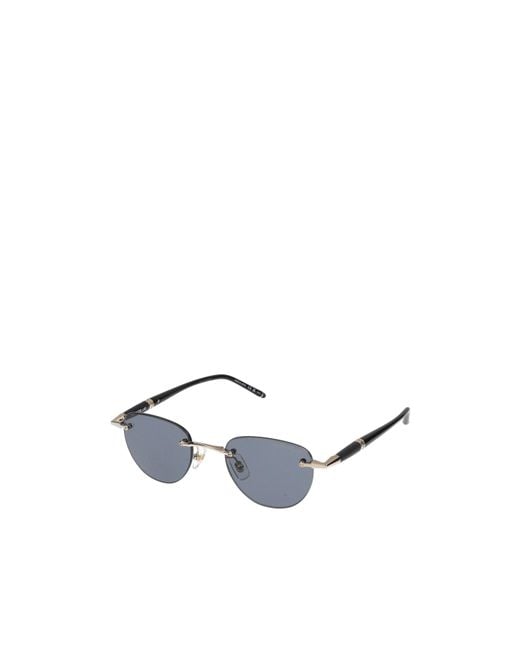 Montblanc White Eyewear Rimless Oval Sunglasses for men