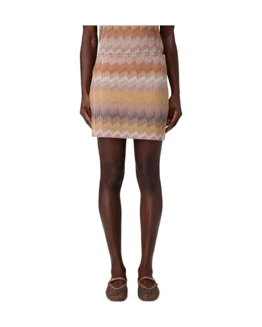 Missoni Red Lamé Mini Skirt