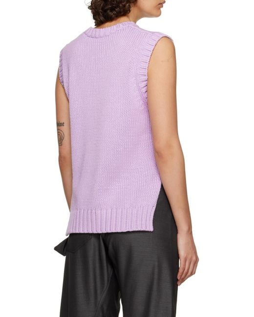 J.W. Anderson Purple Rembrandt-Print Sleeveless Jumper for men