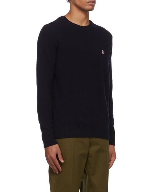 Maison Kitsuné Blue Maison Kitsuné Baby Fox Patch Cosy R-Neck Pullover for men
