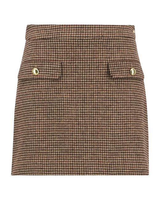 Barbour Brown Sophia Mini Wool Skirt
