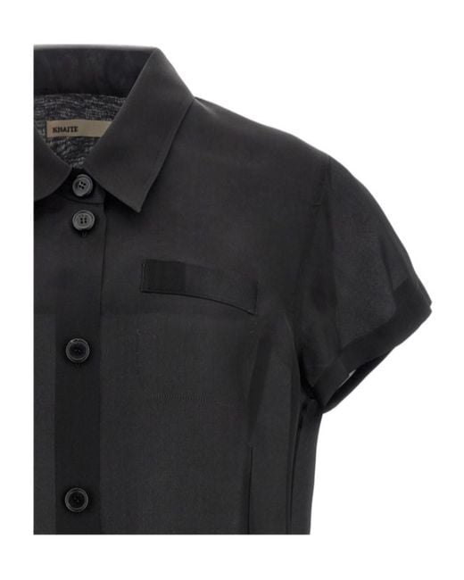 Khaite Black Short-Sleeved Shirt