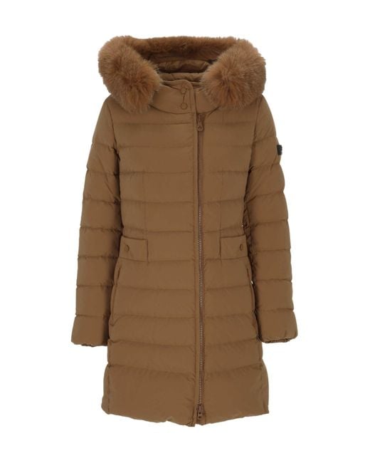 Peuterey Natural Fur-Trimmed Hooded Coat