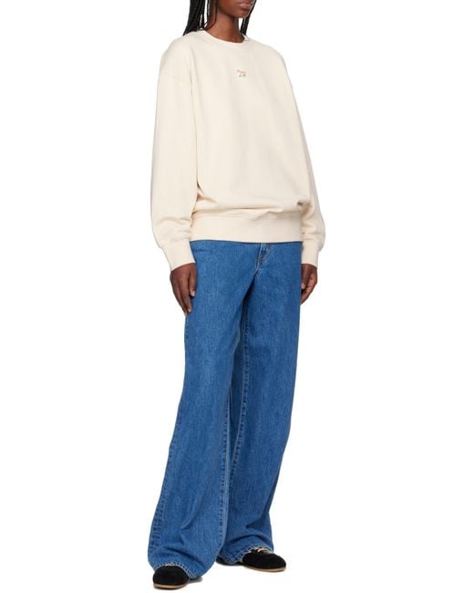 Maison Kitsuné White Maison Kitsuné Baby Fox Patch Oversize Sweatshirt
