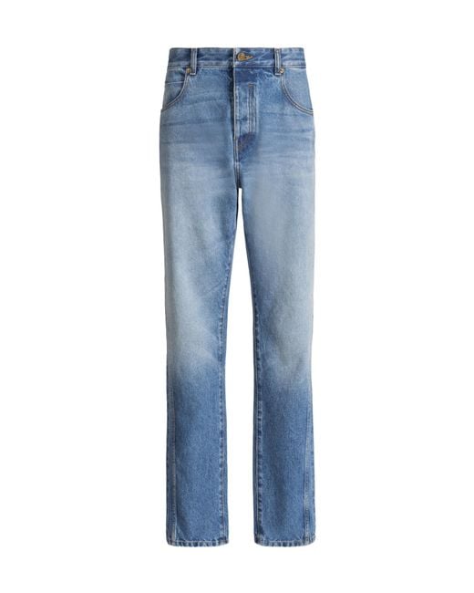 Balmain Blue Straight-Leg Denim Jeans for men