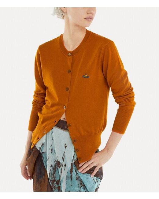 Vivienne Westwood Brown Orb Embroidered Buttoned Cardigan