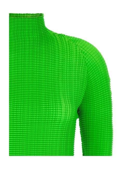 Issey Miyake Green Turtleneck Knit Pullover