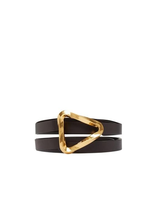 Bottega Veneta White Triangle Buckle Belt