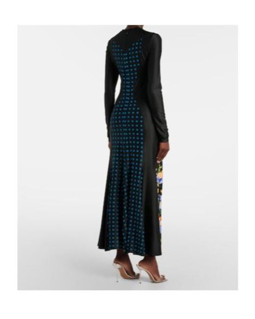 Rabanne Black Floral Jersey Maxi Dress