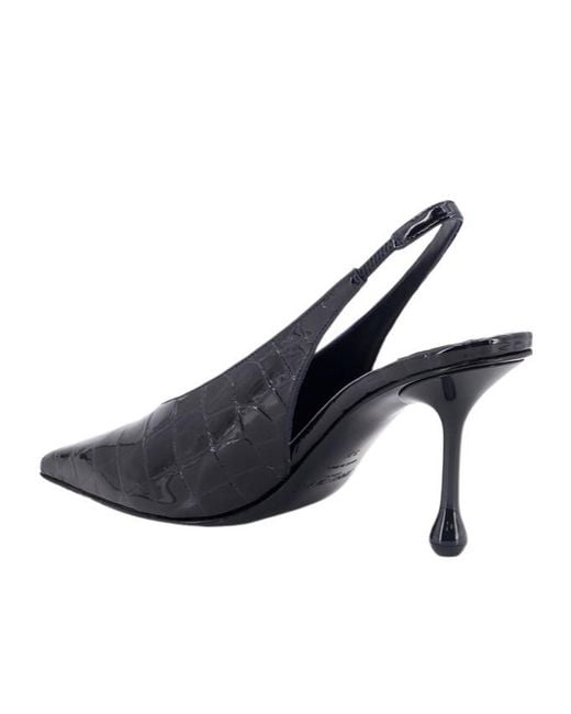 Jimmy Choo Blue Isa 80 Slingback Embossed Pumps