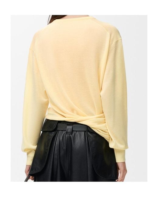 Loewe Yellow Asymmetric Silhouette Knitted Jumper