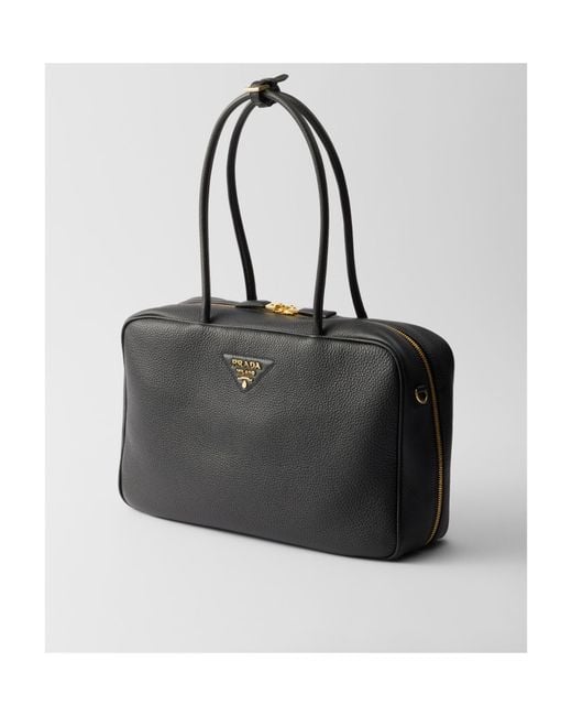 Prada Black Zip-Up Top Handle Bag