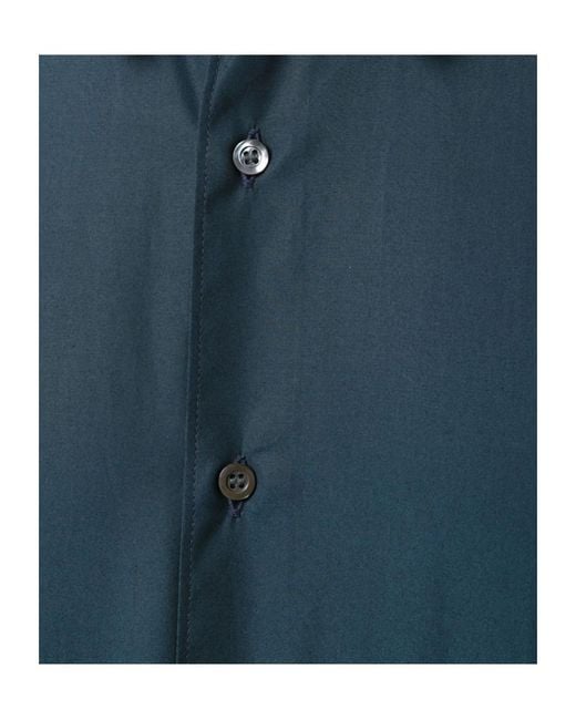 Aspesi Blue Long-Sleeved Button-Down Shirt for men
