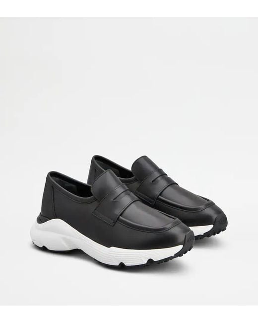 Tod's Black Penny Bar Sporty Loafers