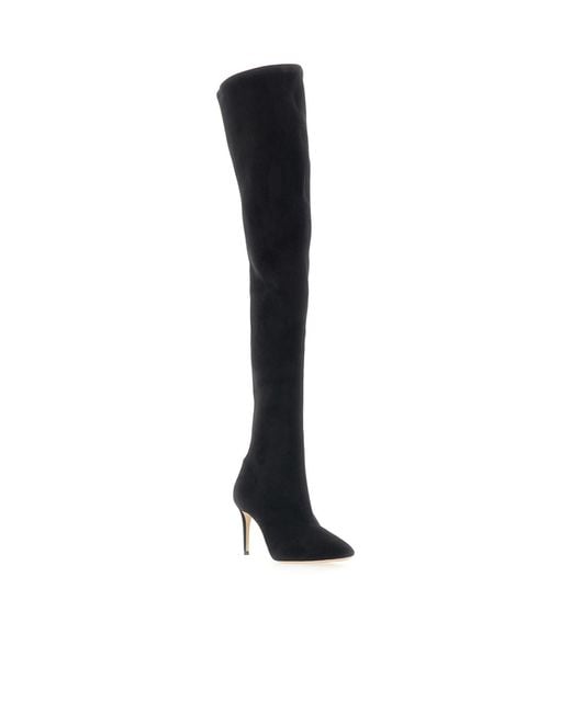 Casadei Black Pointed-Toe Tall Boots