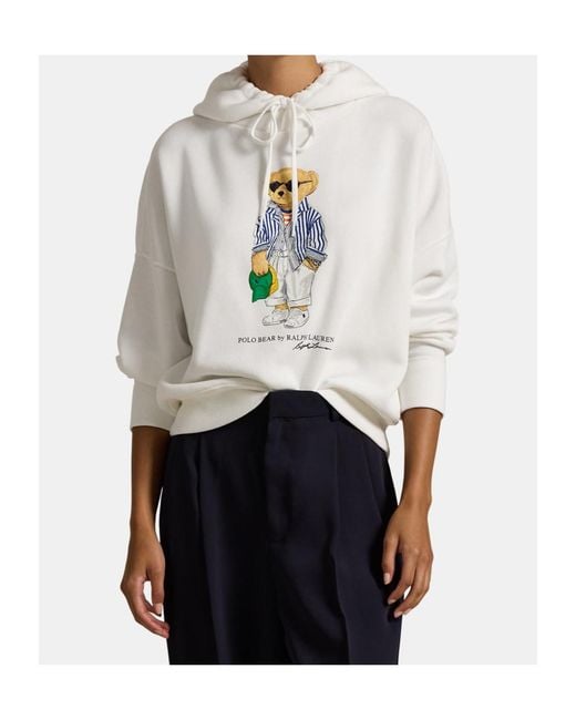 Polo Ralph Lauren White Hoodie With Long Sleeves