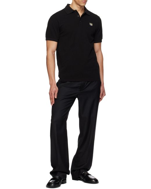 KENZO Black Wild Tiger Slim Polo Shirt for men