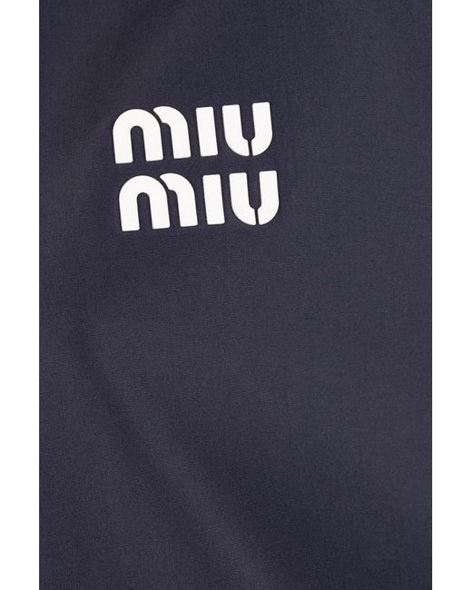 Miu Miu Blue Technical Fabric Blouson Jacket