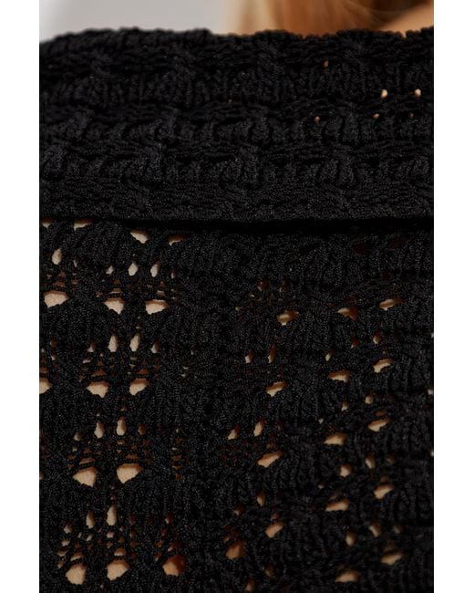 Isabel Marant Black Off-Shoulder Knitted Top
