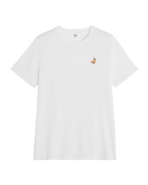Maison Kitsuné White Maison Kitsuné Fox Patch T-Shirt