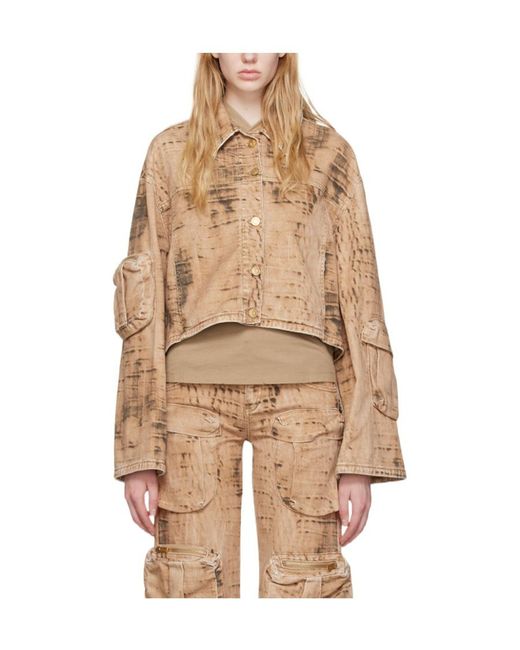 Blumarine Natural Camouflage Pattern Denim Coat