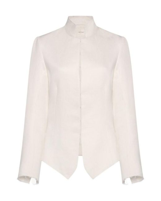 The Row White Brianda Linen Jacket