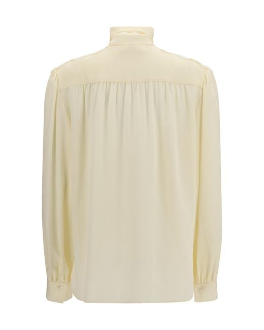 Chloé Natural Chloé Bow-Detailed Blouse