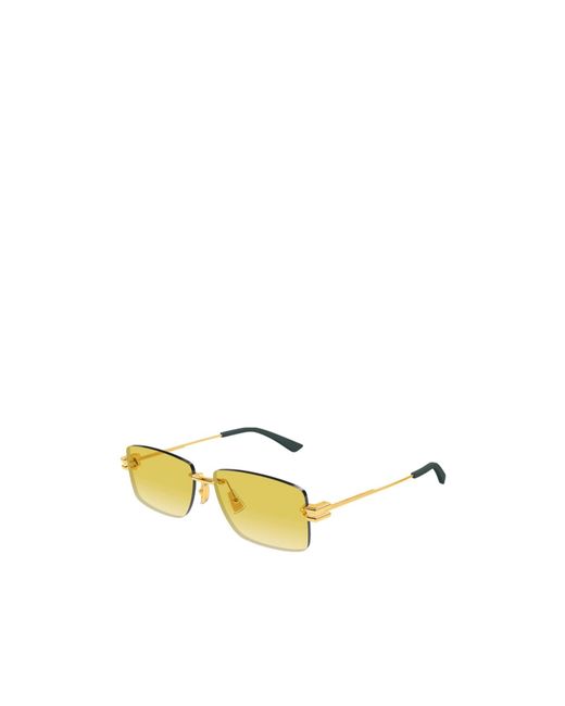 Bottega Veneta Yellow Eyewear Rimless Square Sunglasses