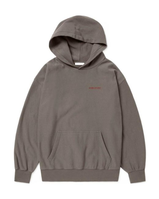 1989 STUDIO Gray Graphic Back Print Hoodie for men