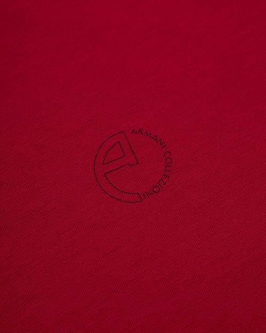 Armani Collezioni Red Round-Necked T-Shirt for men
