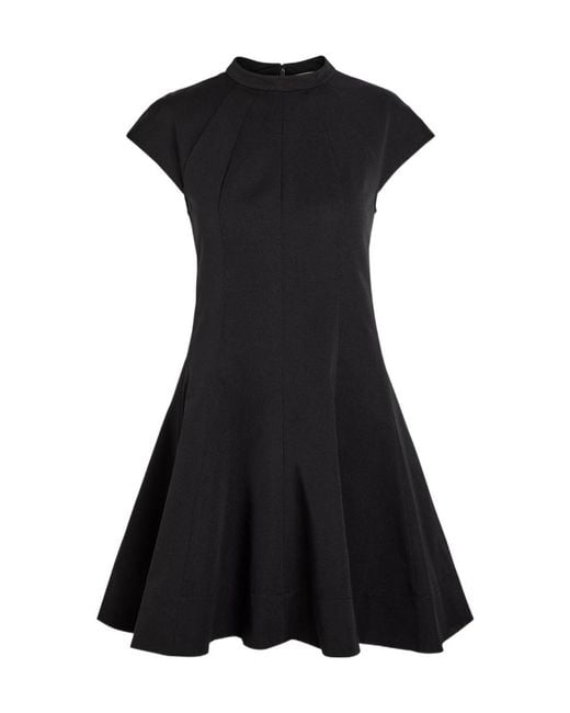 Staud Black Ellie Panelled Cotton-Blend Mini Dress