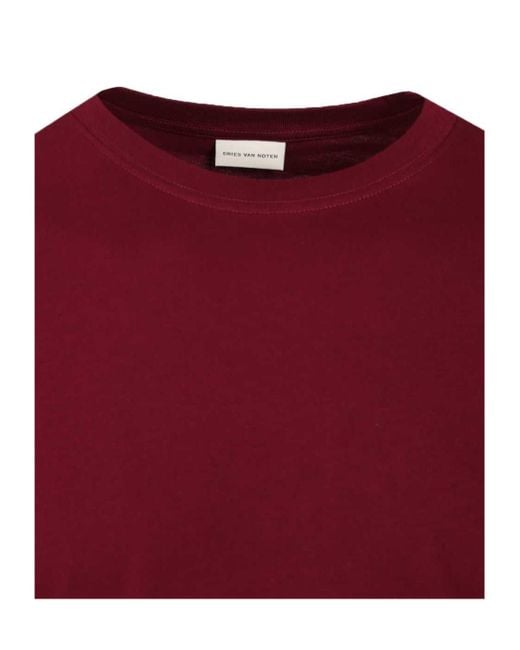 Dries Van Noten Red Crewneck T-Shirt for men
