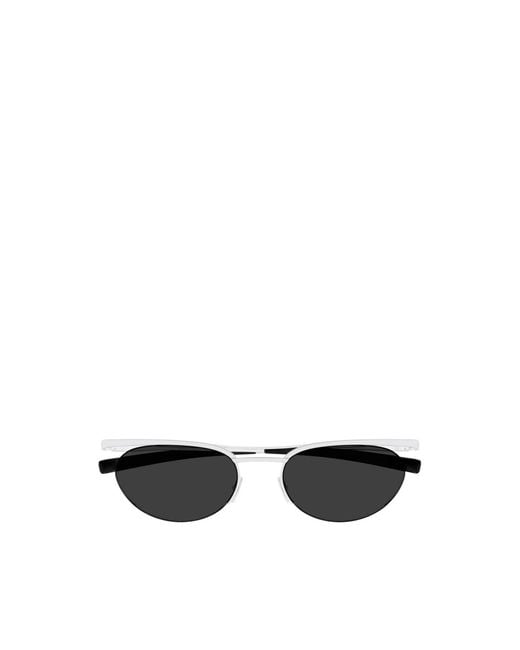 Saint Laurent White Round-Frame Sunglasses