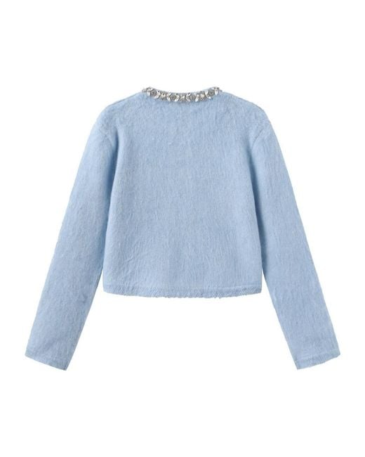 Marissa Chiara Blue Long-Sleeved Crew Neck Jacket