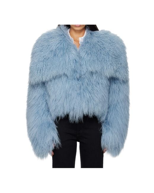 The Attico Blue The Shearling Bomber Coat