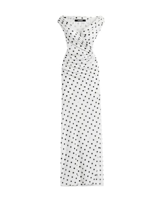 Jacquemus White Polka Dot Patterned Dress